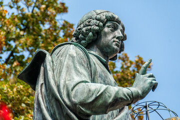 Statue of Nicholas Copernicus in Torun, Kuyavian-Pomeranian Voivodeship, Poland