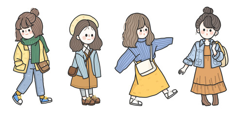 Cute girl drawing in happy mood