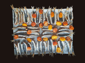 Baked sardines with sherry tomato - 589094093