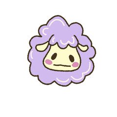 Fluffy purple puppy sheep