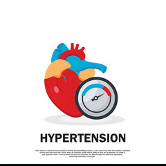 Blood pressure concept with blood pressure meter and heart