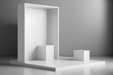 3D podium background with natural light and shadow. With Generative AI tehnology.