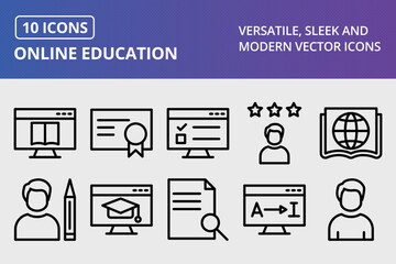 Vector Online Education Icon Set