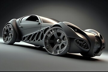 Fototapeta na wymiar futuristic sports car, Modern car digital art dream car design, generative ai