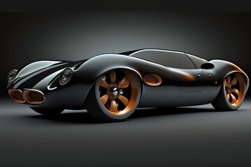 Obraz na płótnie Canvas futuristic sports car, Modern car digital art dream car design, generative ai