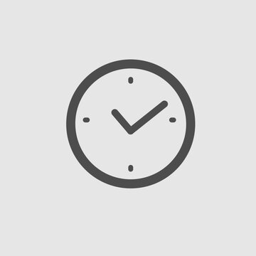 Clock vector icon eps 10. Simple isolated illustration.