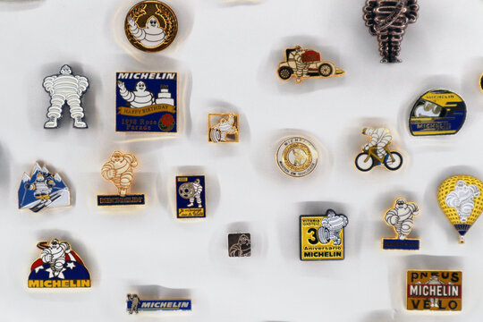 Michelin brand vintage items with their Bibendum mascot symbol.