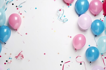 Pink and Blue Balloon Background for a Gender Reveal party announcement created with Generative AI technology