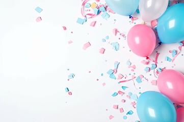 Pink and Blue Balloon Background for a Gender Reveal party announcement created with Generative AI technology