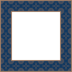 Vintage botanic garden square frame star cross line flower