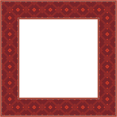 Vintage square frame crimson geometry check cross line