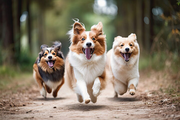 Running happy dogs, generative ai