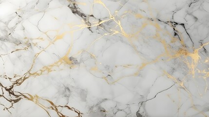 White marble texture with gold veins, luxury background. Generative AI