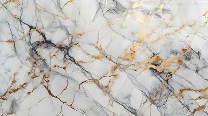 White marble texture with gold veins, luxury background. Generative AI