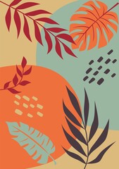 background with tropical leaves