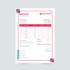 clean invoice template vector design