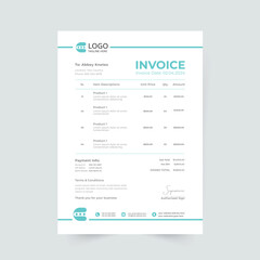 clean invoice template vector design