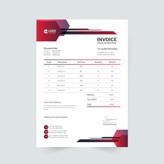 Business invoice form template. Invoicing quotes, money bills or price invoices and payment agreement design templates. Tax form, bill graphic or payment receipt page vector