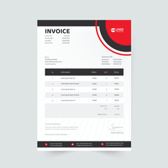 Business invoice form template. Invoicing quotes, money bills or price invoices and payment agreement design templates. Tax form, bill graphic or payment receipt page vector