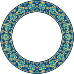 Vintage botanic garden stylish round frame sprial curve cross vine flower