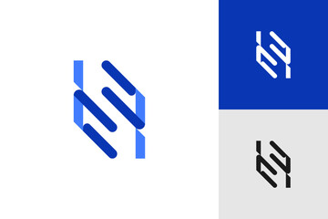 Fototapeta premium Modern and Futuristic Blue Letter S Logo Design with Negative Space Concept. Suitable for Business and Technology Logo