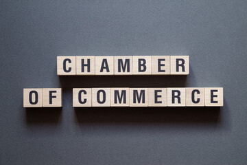 Chamber of commerce - word concept on cubes