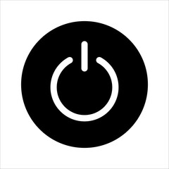 Power button icon for graphic design projects, vector illustration on white background