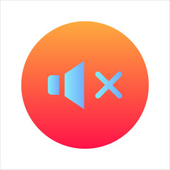 Obraz premium Sound Icon - Sound Off Icon Vector Design Flat Style Symbol, Mute Button Speaker, vector illustration on white background