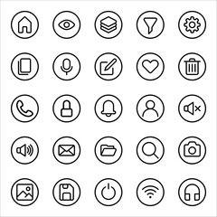Vector set of modern simple icons. Design elements for mobile and web applications. vector illustration on white background