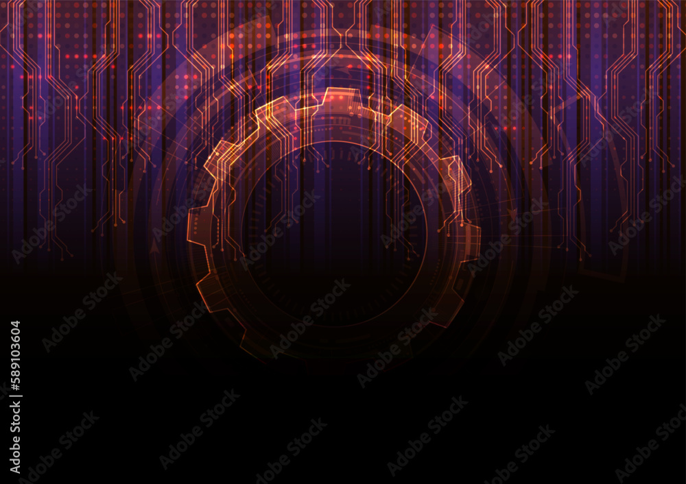 Poster abstract background image gear concept circuit board information technology communication network
