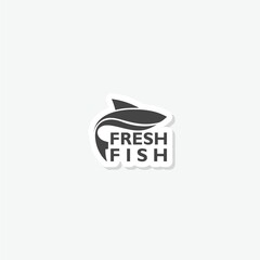 Fresh fish logo sticker icon