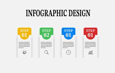 This customizable 4-option rectangular infographic design presents a clear and concise representation of complex data. Ideal for business presentations, educational materials, or marketing materials.