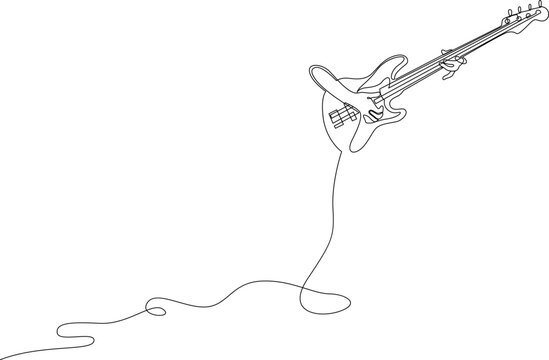 black line art bass guitar clip art preview