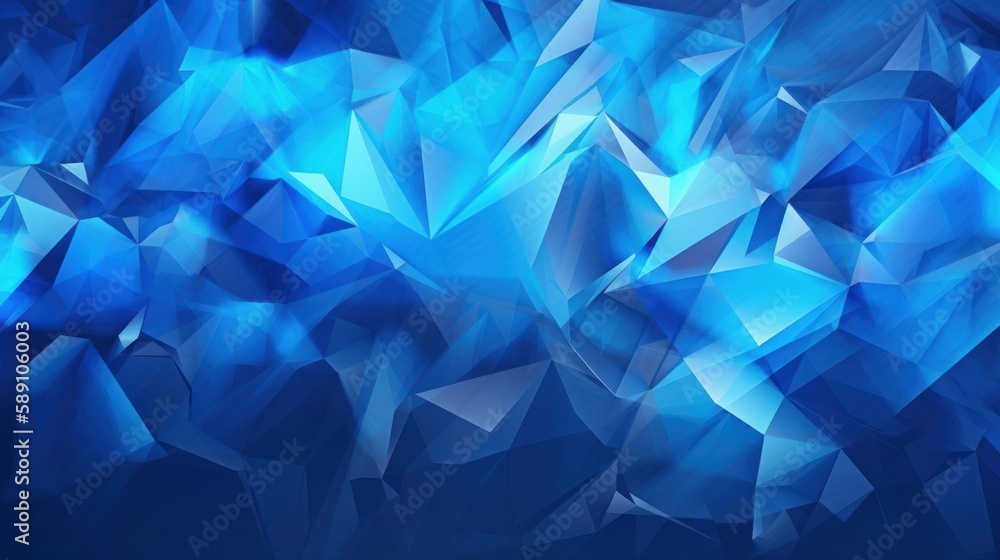 Poster classic blue abstract trianglify background. ai generative.