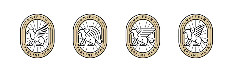Vector graphic of mythical griffin logo design template