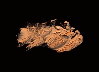 Texture of smudge cosmetic bb or cc cream foundation corrector concealer liquid stain background isolated on black