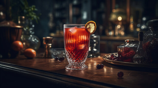 Vintage Blody Mary cocktail. Generative AI.