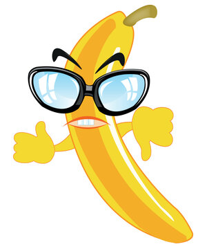 Fruit banana cartoon on white background is insulated