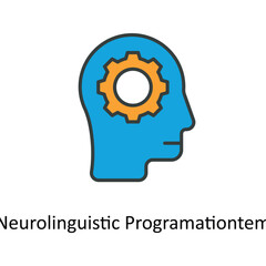 neurolinguistic programation Vector Fill outline Icons. Simple stock illustration stock