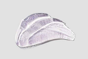 Cosmetic shimmering scrub blue texture smudge gel peeling swatch