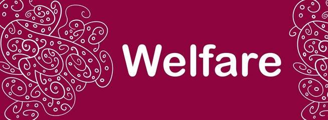 Welfare Pink Magenta Doodle Design Element Text Horizontal