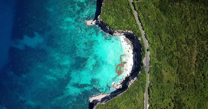 Anse à Tortue Guadeloupe Creek filmed by a Drone