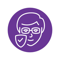 Computer glasses olor line icon. Pictogram for web page