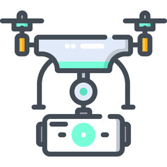 Drone mobile illustration vector icon | Bicolor Icons	