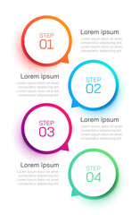 Modern infographic presentation design with 4 steps. Vector illustration.
