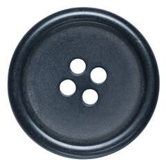 One single black button isolated on white or transparent background