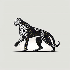 Cheetah Isolated On White Background. Generative AI