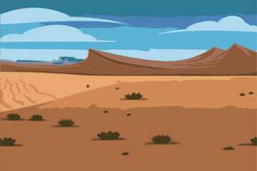 Fototapeta na wymiar Desert panorama. Eco desert vector illustration
