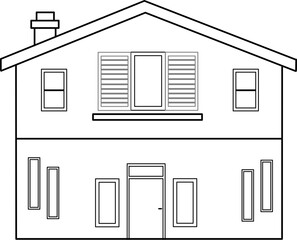 House Line drawing Illustration