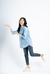 beautiful asian girl image on white background